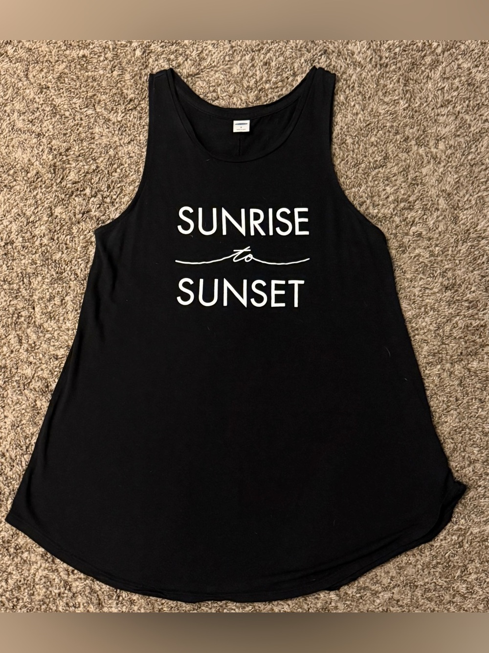 Old Navy Black Graphic 'Sunrise to Sunset' Tank Top